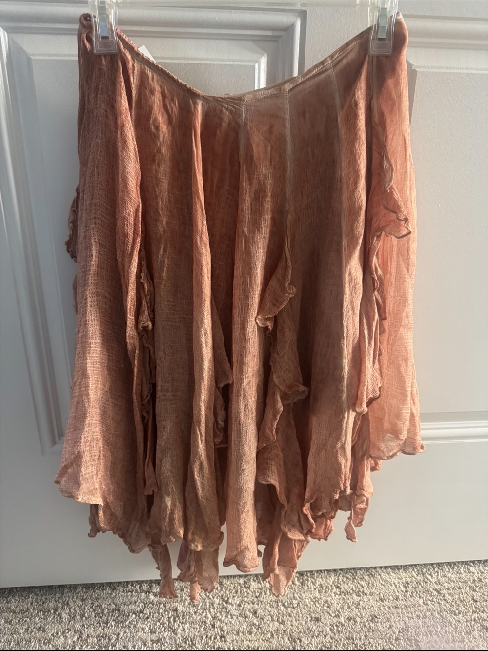 FREE PEOPLE SUSANA TIERED SKIRT MEDIUM CARAMEL SANDUNE - Picture 5 of 6